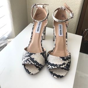 Steve Madden Snake Print Block Heel Sandal